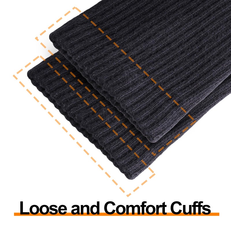 YUEDGE Mens Gym Tennis Training Athletic Socks Black Cotton Cushioned Crew Socks Moisture Wicking Mens Socks Padded Anti Blister Anti-Odor Work Sock for Men 10-13, 5 Pairs - Image 4